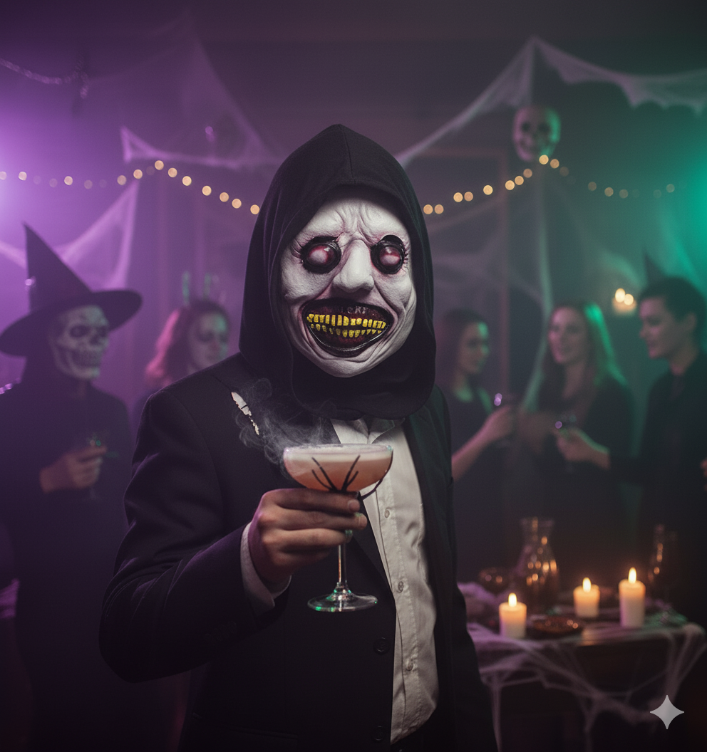 Haunted House Horror Mask with Long Ears & Teeth – Halloween Cosplay Party Prop