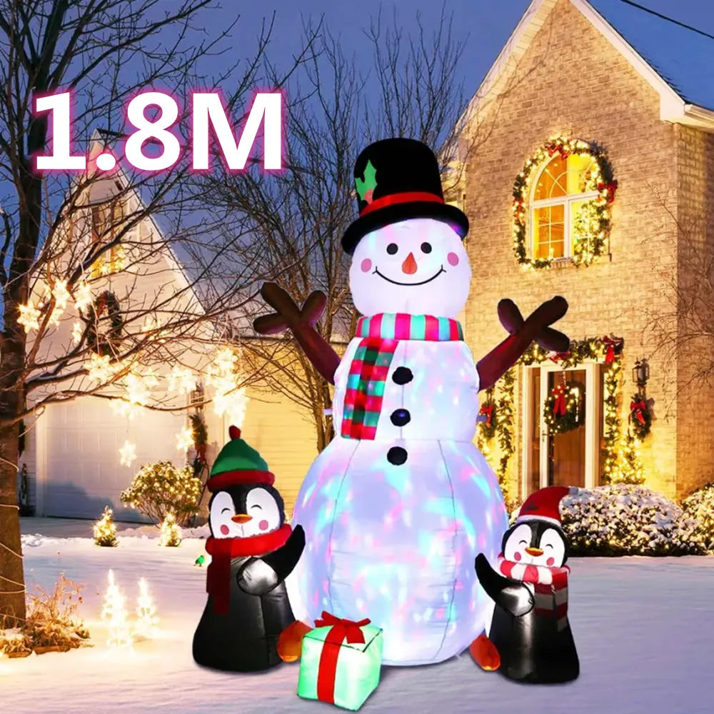 LED Christmas Inflatables – Santa, Snowman & Penguins for Indoor and Outdoor Holiday Décor