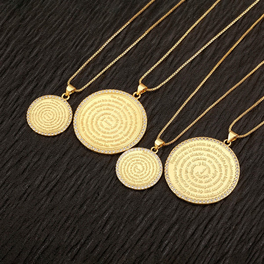 AIBEF S/L Relief Coin Pendant Necklace – Vintage Copper Medallion Design for Women & Men, Fashion Jewelry Gift