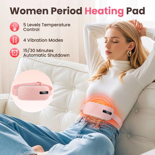 Electric Heated Waist Belt for Period Pain Relief – Adjustable Abdominal Heating Pad for Women