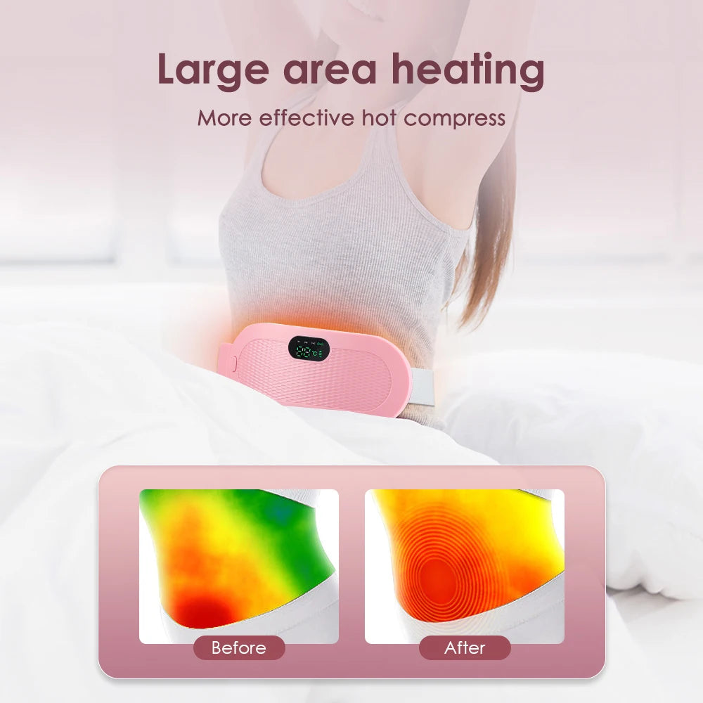 Electric Heated Waist Belt for Period Pain Relief – Adjustable Abdominal Heating Pad for Women