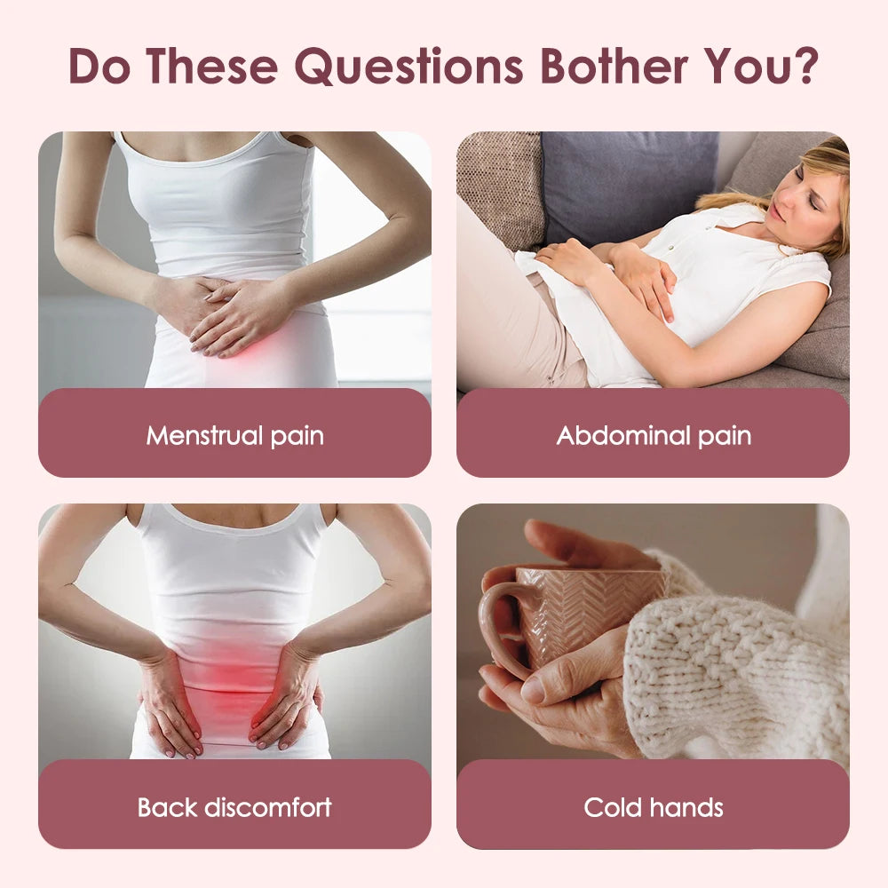 Electric Heated Waist Belt for Period Pain Relief – Adjustable Abdominal Heating Pad for Women
