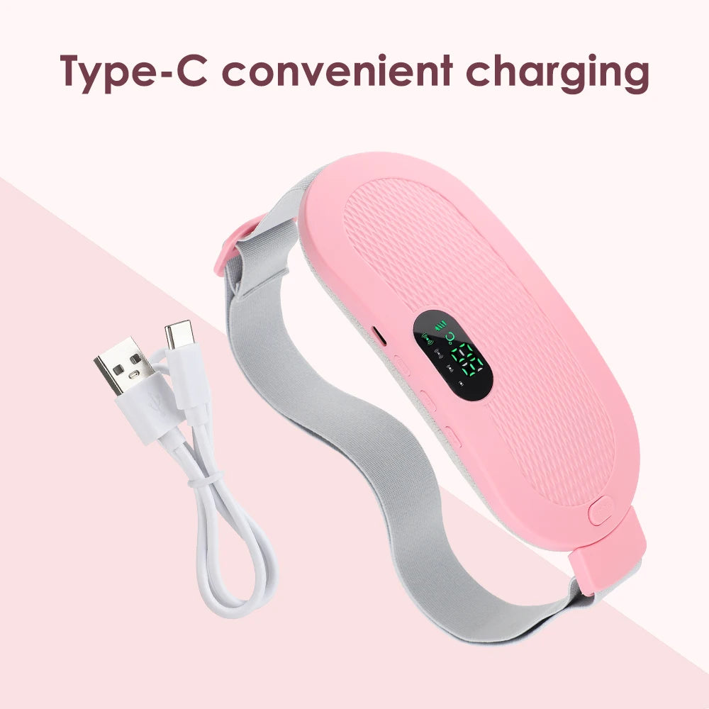 Electric Heated Waist Belt for Period Pain Relief – Adjustable Abdominal Heating Pad for Women