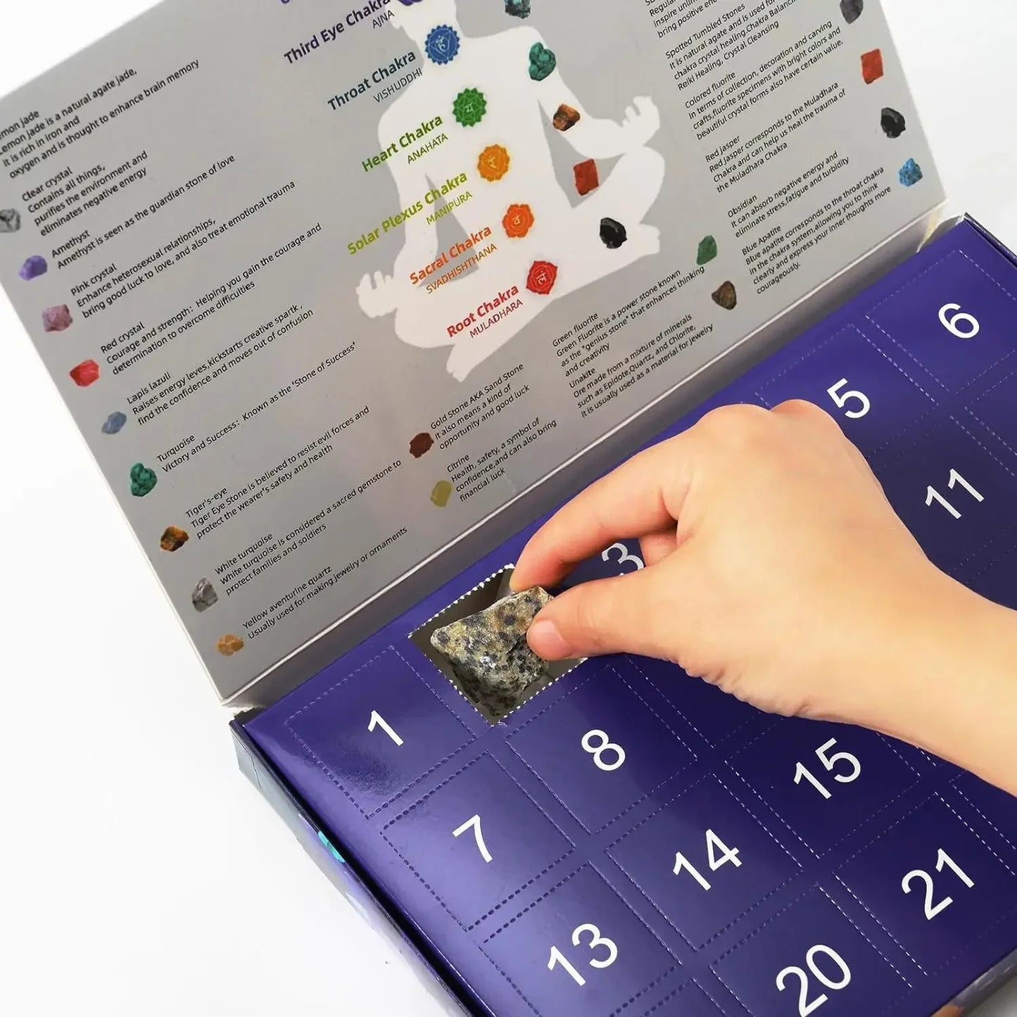 24 Days Christmas Crystal Advent Calendar – Natural Gemstone Collection Gift Box for Kids 2025