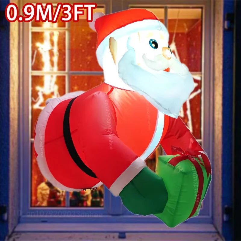 Christmas Inflatable Snowman & Penguin with LED Lights – Festive Indoor & Outdoor Decoration for Garden or Party Display