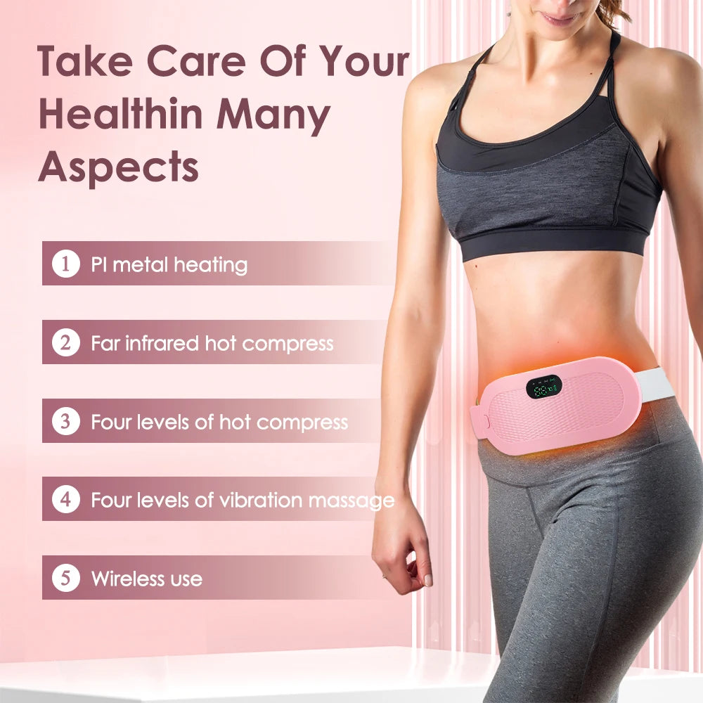 Electric Heated Waist Belt for Period Pain Relief – Adjustable Abdominal Heating Pad for Women