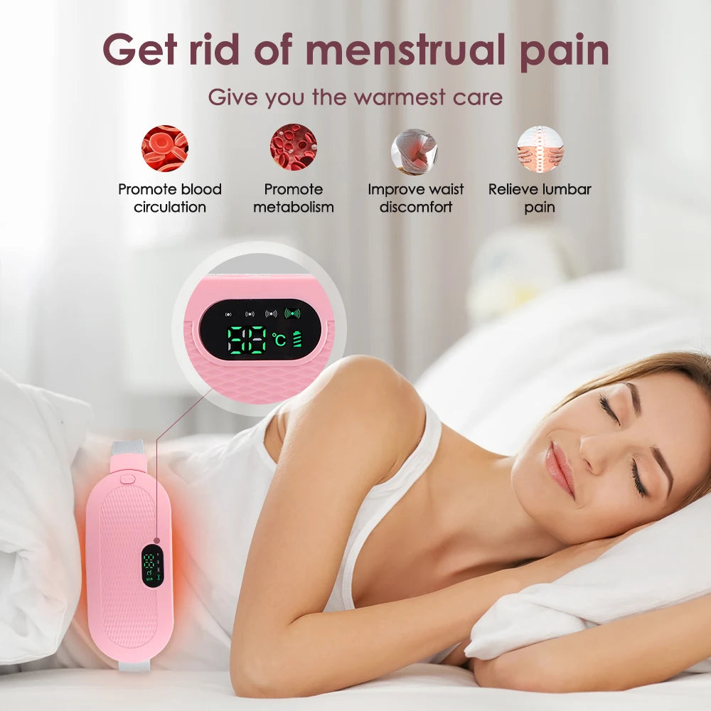 Electric Heated Waist Belt for Period Pain Relief – Adjustable Abdominal Heating Pad for Women
