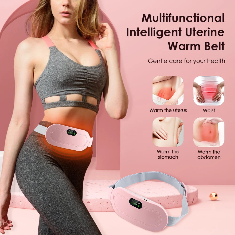 Electric Heated Waist Belt for Period Pain Relief – Adjustable Abdominal Heating Pad for Women