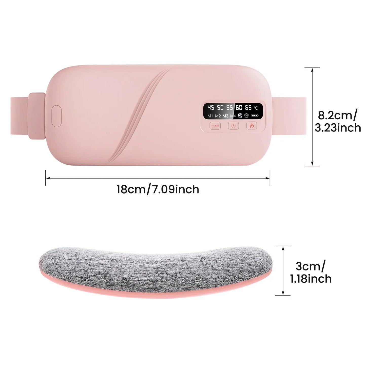 Electric Heated Waist Belt for Period Pain Relief – Adjustable Abdominal Heating Pad for Women
