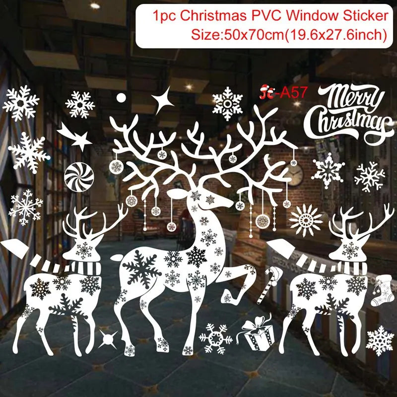 Christmas Window Stickers Christmas Wall Sticker Room Wall Decals Merry Christmas Decors For Home New Year Stickers 2025