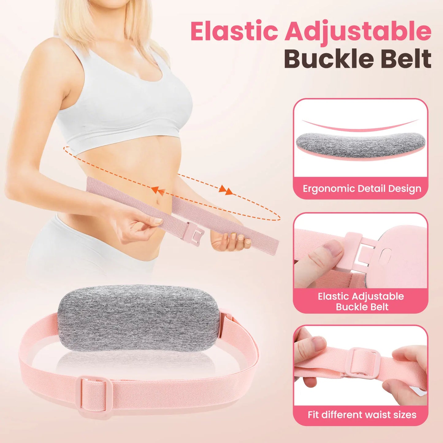 Electric Heated Waist Belt for Period Pain Relief – Adjustable Abdominal Heating Pad for Women