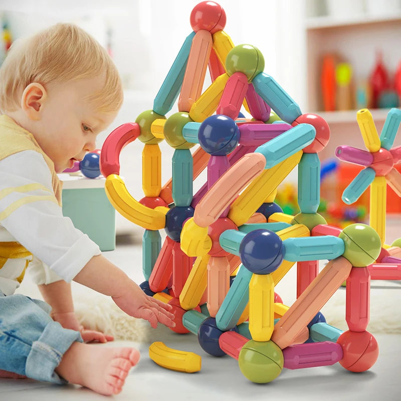 Magnetic Building Sticks Blocks – 3D STEM Construction Puzzle Toy Gift for Kids & Toddlers