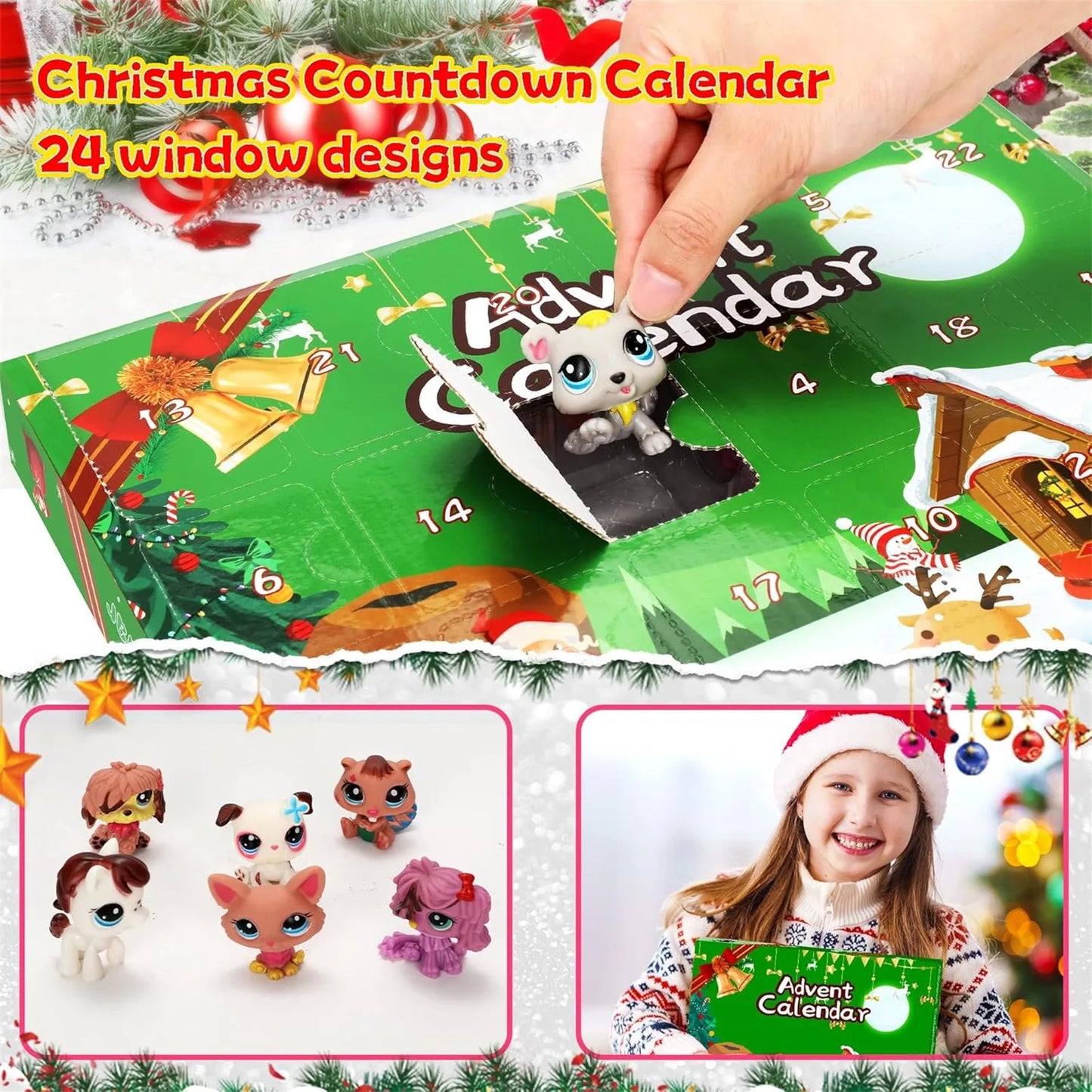 24-Day Christmas Advent Calendar Doll Set – Magical Countdown Gift for Girls Aged 3-10
