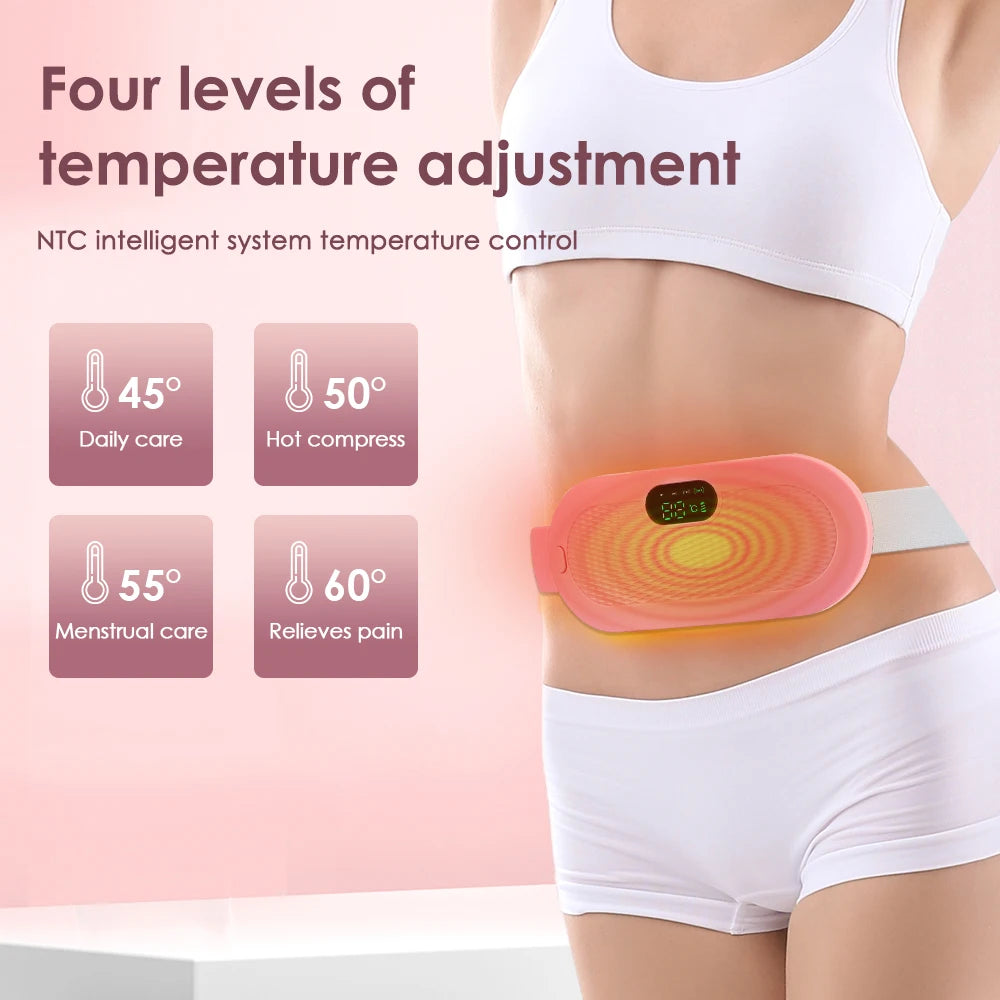 Electric Heated Waist Belt for Period Pain Relief – Adjustable Abdominal Heating Pad for Women
