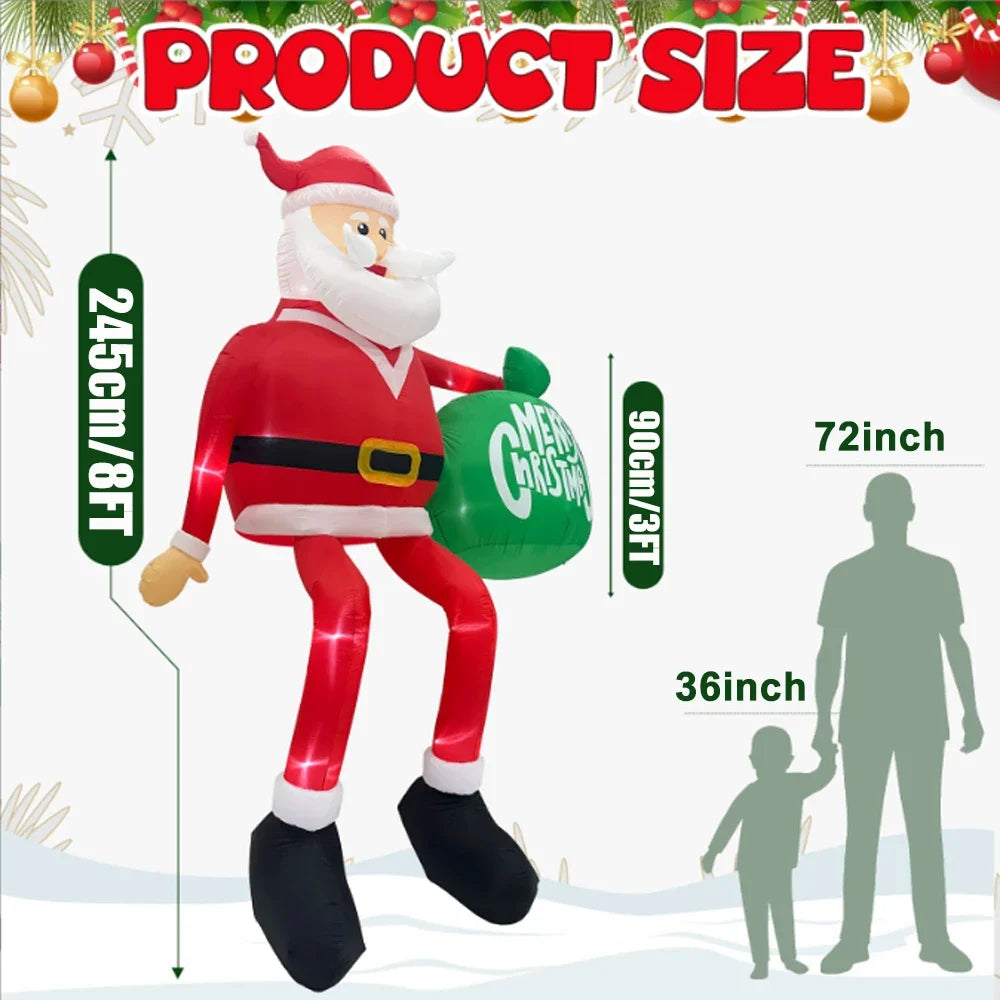 Outdoor LED Santa 245cm Xmas Decor