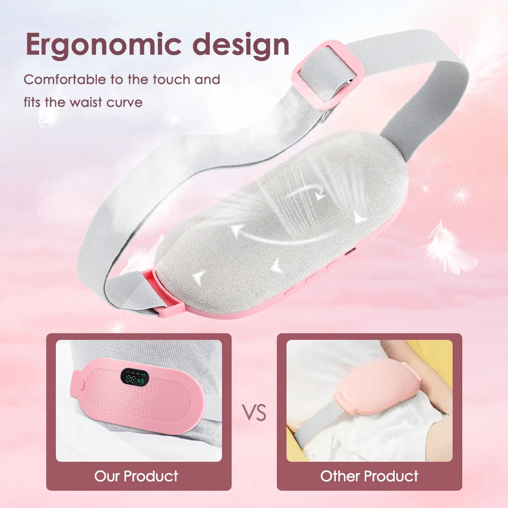 Electric Heated Waist Belt for Period Pain Relief – Adjustable Abdominal Heating Pad for Women