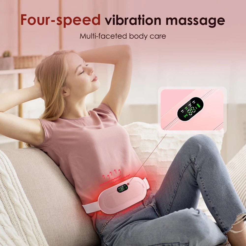 Electric Heated Waist Belt for Period Pain Relief – Adjustable Abdominal Heating Pad for Women