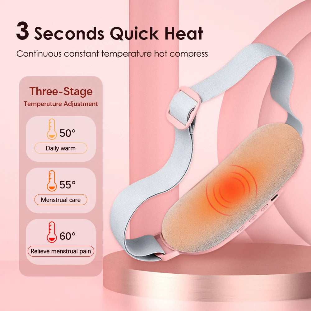 Electric Heated Waist Belt for Period Pain Relief – Adjustable Abdominal Heating Pad for Women