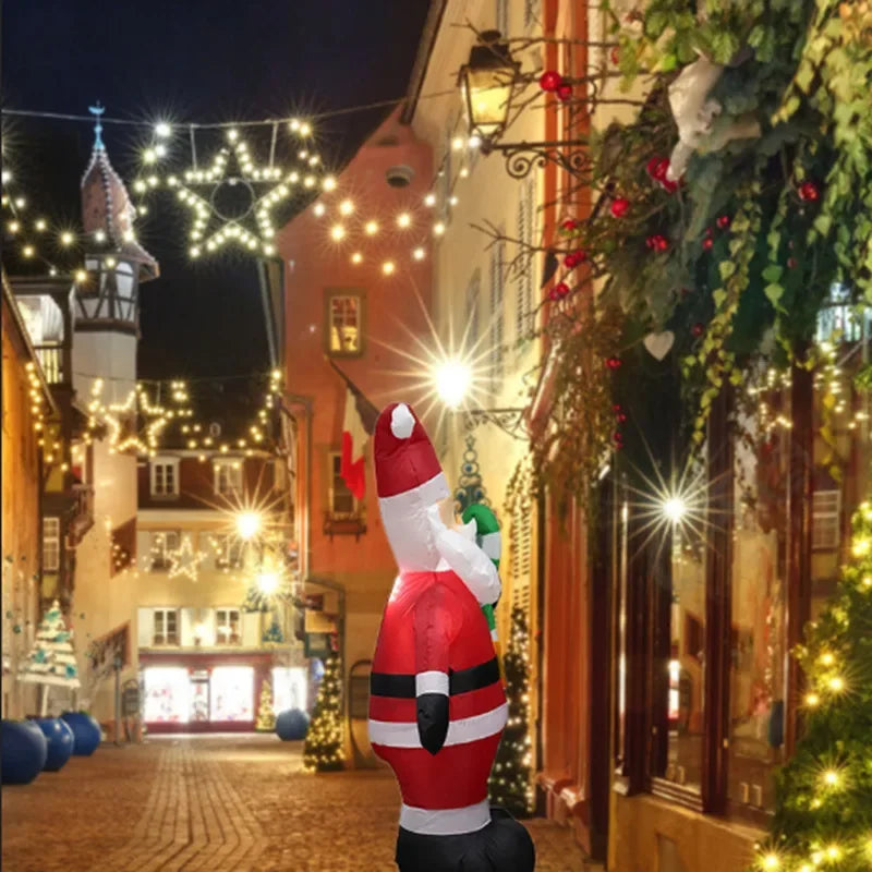 Christmas Inflatable Snowman & Penguin with LED Lights – Festive Indoor & Outdoor Decoration for Garden or Party Display