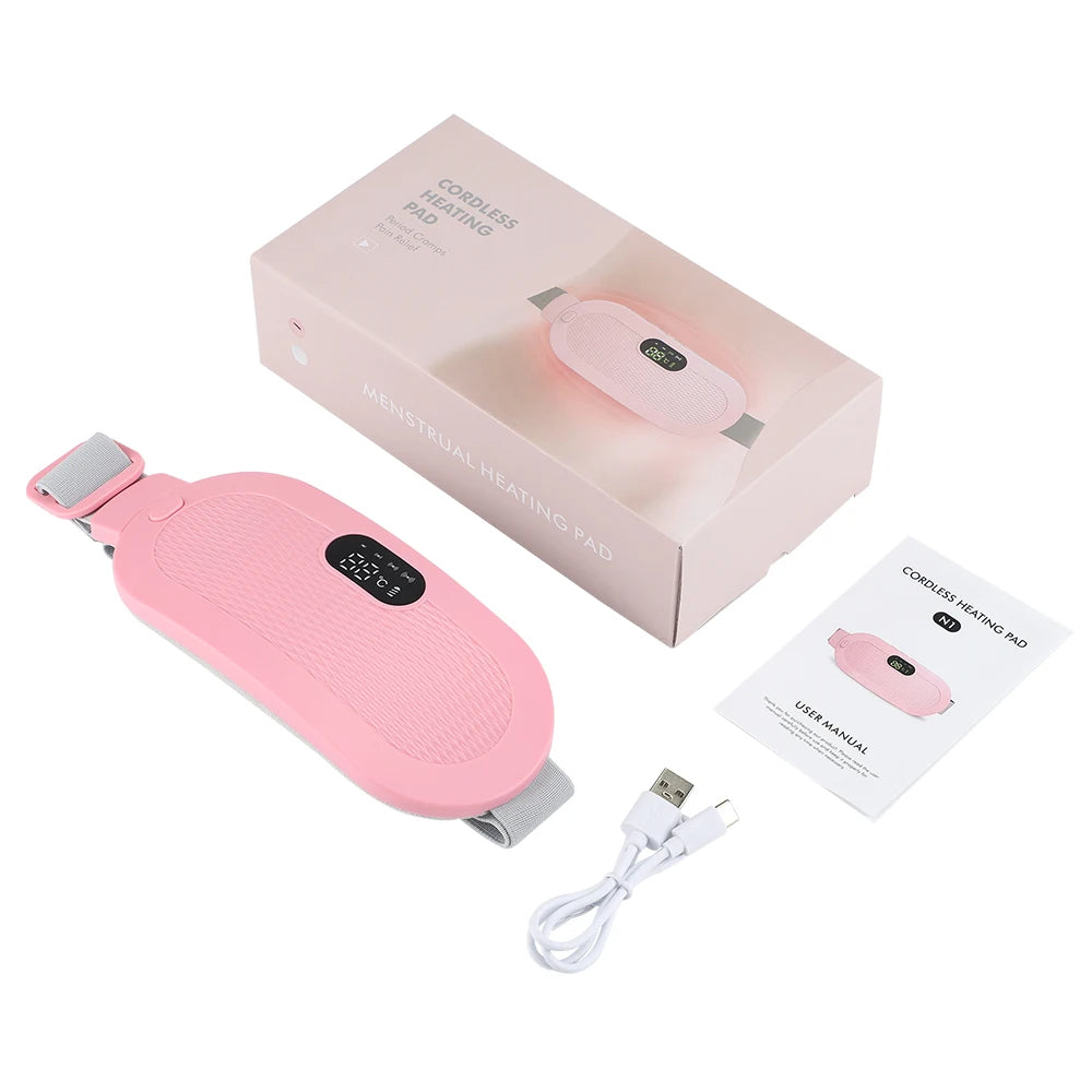 Electric Heated Waist Belt for Period Pain Relief – Adjustable Abdominal Heating Pad for Women