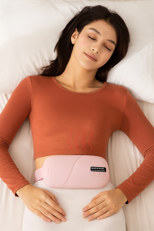 Electric Heated Waist Belt for Period Pain Relief – Adjustable Abdominal Heating Pad for Women