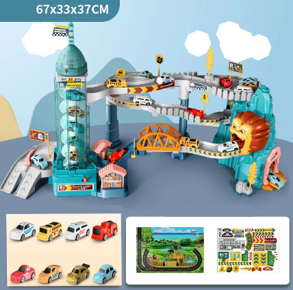 Lion Dinosaur Electric Railway Adventure Toy Set