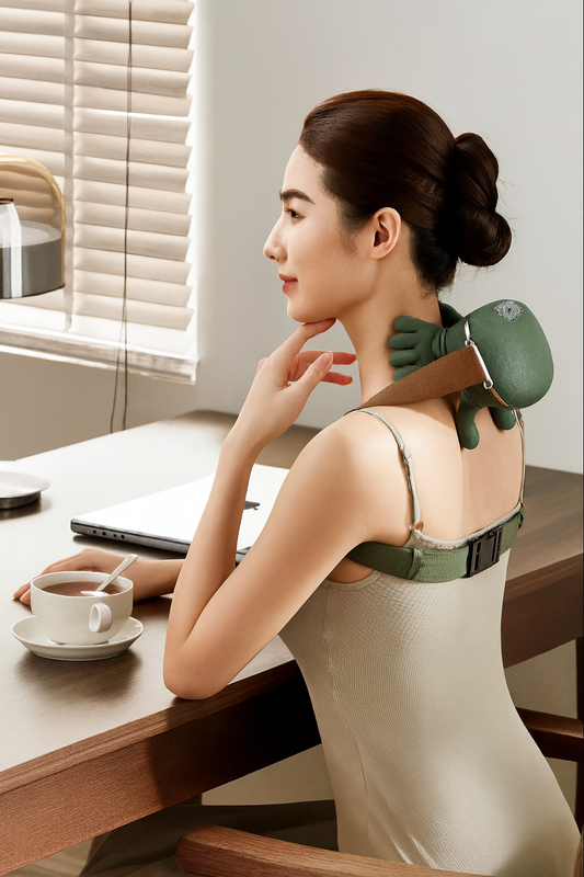 Wireless Electric Deep Tissue Neck and Shoulder Massager Cervical Spine Kneading Relax Muscles Hot Compress Back Massager Pillow