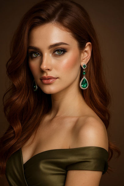 Luxury Water Droplet Dangle Earrings with Sparkling CZ Crystal – Elegant Long Earrings for Women