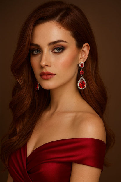 Luxury Water Droplet Dangle Earrings with Sparkling CZ Crystal – Elegant Long Earrings for Women