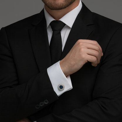 Crystal Cufflinks for Men – Luxury French Shirt Cufflinks for Wedding & Formal Suits