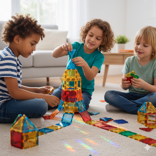 STEM Star Diamond Magnetic Tiles Montessori Construction Toy Set