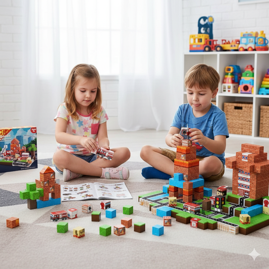 Magnetic Building Blocks Mine Magnet World Construction Set Stacking Magnet Cube STEM Sensory Toys for Boy Girl Kids Age 3+