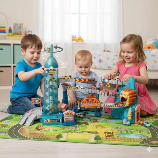 Lion Dinosaur Electric Railway Adventure Toy Set