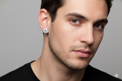 DOTEFFIL 2 Carat Moissanite Stud Earrings for Women – 925 Sterling Silver D Colour 8mm Wedding Jewellery