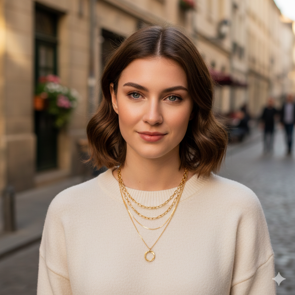 Multilayer Pendant Necklace for Women – Vintage Alloy Circle Star Charm Layered Choker Jewellery