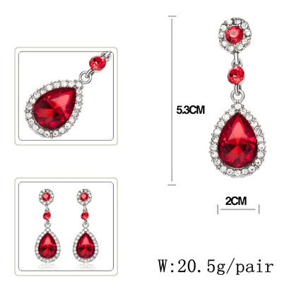 Luxury Water Droplet Dangle Earrings with Sparkling CZ Crystal – Elegant Long Earrings for Women