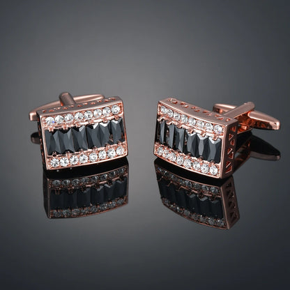 Crystal Cufflinks for Men – Luxury French Shirt Cufflinks for Wedding & Formal Suits