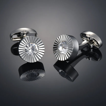 Crystal Cufflinks for Men – Luxury French Shirt Cufflinks for Wedding & Formal Suits