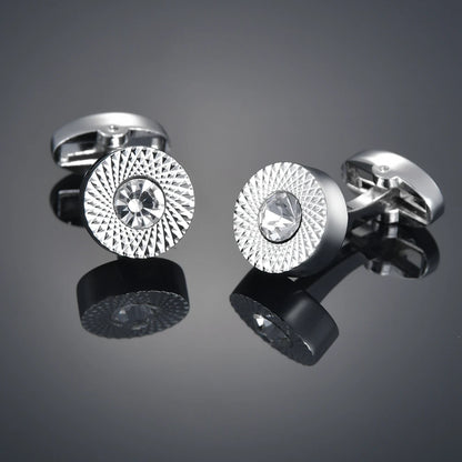 Crystal Cufflinks for Men – Luxury French Shirt Cufflinks for Wedding & Formal Suits
