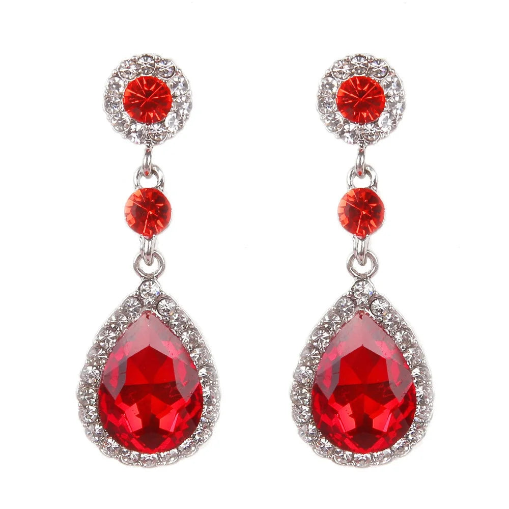 Luxury Water Droplet Dangle Earrings with Sparkling CZ Crystal – Elegant Long Earrings for Women