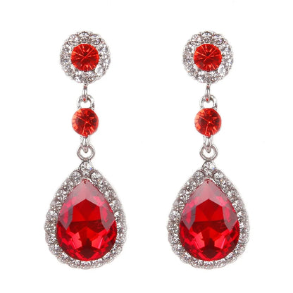Luxury Water Droplet Dangle Earrings with Sparkling CZ Crystal – Elegant Long Earrings for Women