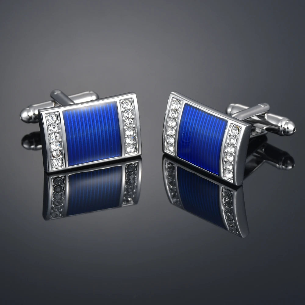 Crystal Cufflinks for Men – Luxury French Shirt Cufflinks for Wedding & Formal Suits