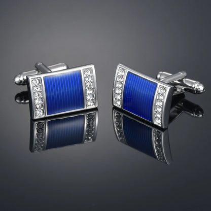 Crystal Cufflinks for Men – Luxury French Shirt Cufflinks for Wedding & Formal Suits