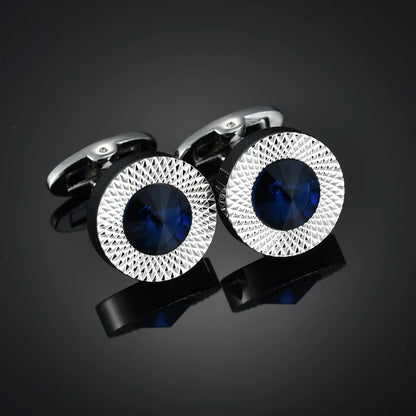 Crystal Cufflinks for Men – Luxury French Shirt Cufflinks for Wedding & Formal Suits