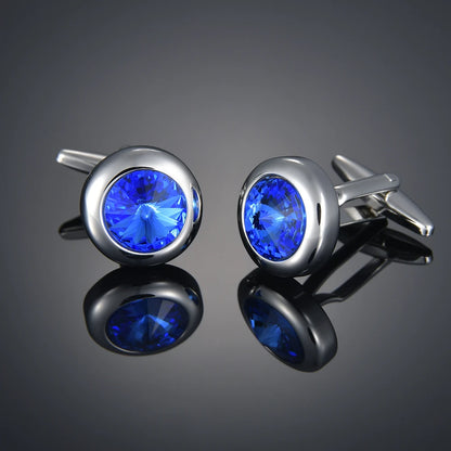 Crystal Cufflinks for Men – Luxury French Shirt Cufflinks for Wedding & Formal Suits