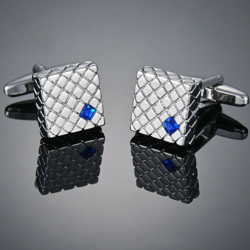 Crystal Cufflinks for Men – Luxury French Shirt Cufflinks for Wedding & Formal Suits