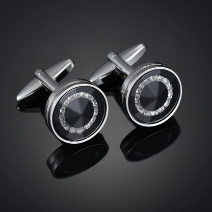 Crystal Cufflinks for Men – Luxury French Shirt Cufflinks for Wedding & Formal Suits