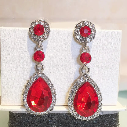 Luxury Water Droplet Dangle Earrings with Sparkling CZ Crystal – Elegant Long Earrings for Women