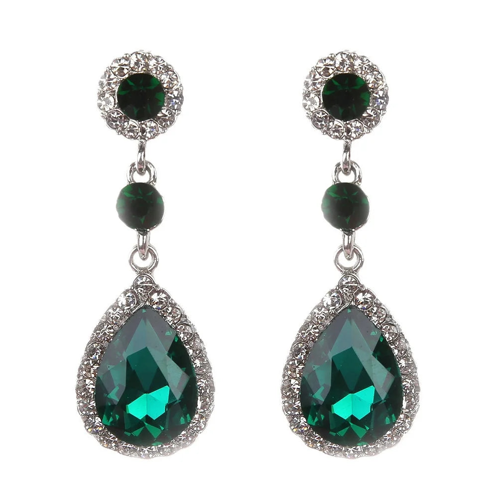 Luxury Water Droplet Dangle Earrings with Sparkling CZ Crystal – Elegant Long Earrings for Women