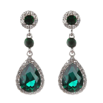 Luxury Water Droplet Dangle Earrings with Sparkling CZ Crystal – Elegant Long Earrings for Women